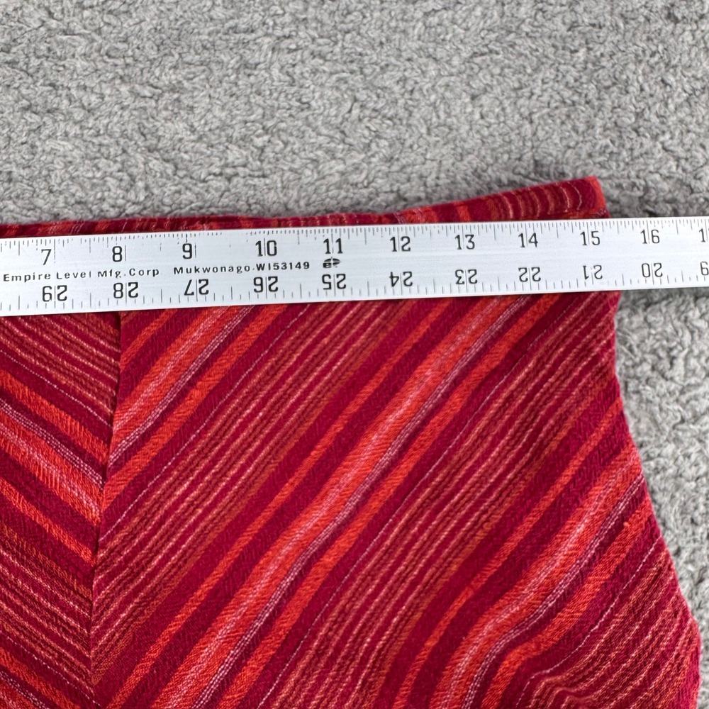 Prana Womens Red Orange Striped Chevron Crochet Lace Midi Skirt W3GINN115 Size 8 - Picture 3 of 10